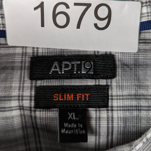 Apt.9* Men's Short Sleeve Button Down Curved Hem Chest Pocket Shirt~ Size XL - Picture 3 of 11